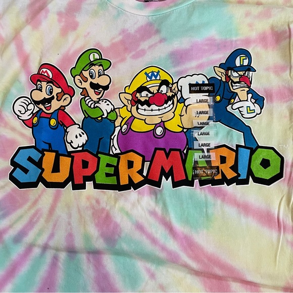 Tie Dye Super Mario Boyfriend Fit T-Shirt - Picture 3 of 5